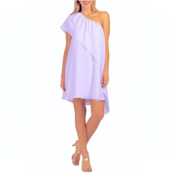Trina Turk One Shoulder Ruffled Satisfied Mini Dress - Picture 1 of 7